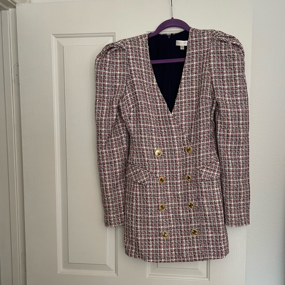 EUC Ronny Kobo Bea tweed blazer Dress S $498 - Picture 6 of 11